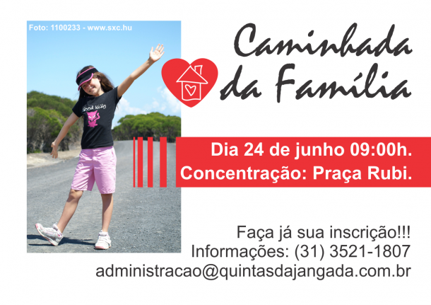 Caminhada da Família dia 24 de junho Ã s 09:00h